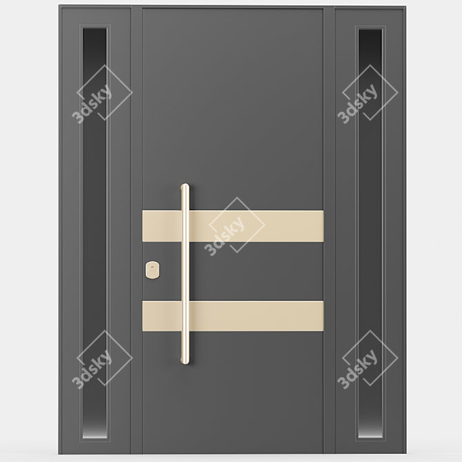 Bauxt SUPERIOR Triple Leaf Glazed Door 3D model image 1