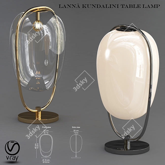 Lanna Kundalini Table Lamp: Modern Illumination Elegance 3D model image 1