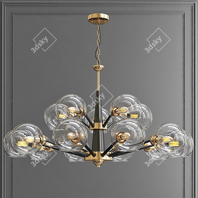 Thalia Chandelier: Blue Glass Elegance 3D model image 2