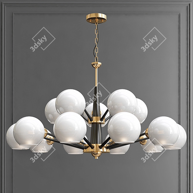 Thalia Chandelier: Blue Glass Elegance 3D model image 6