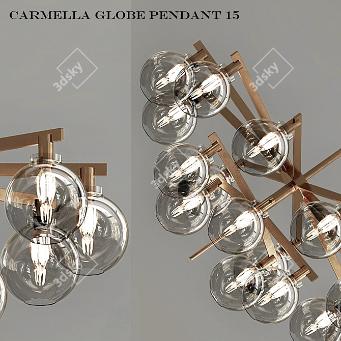 Elegant Globe Pendant Chandelier 3D model image 2