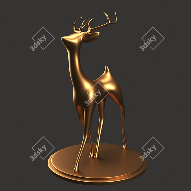 Graceful Gazelle Sculpture 3D model image 1
