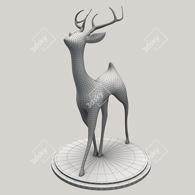 Graceful Gazelle Sculpture 3D model image 3