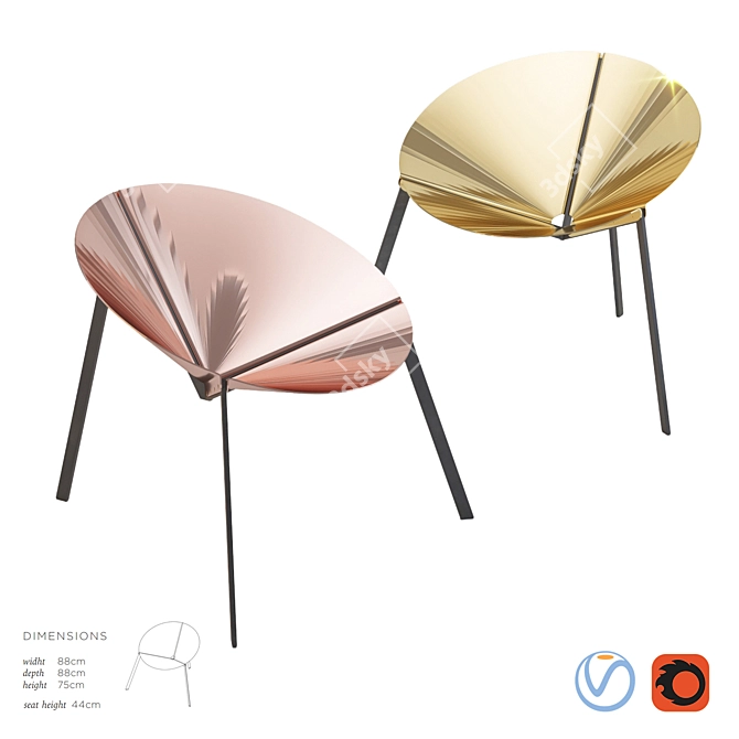 De Castelli Acapulco Chair: Elegant & Detailed Design 3D model image 1