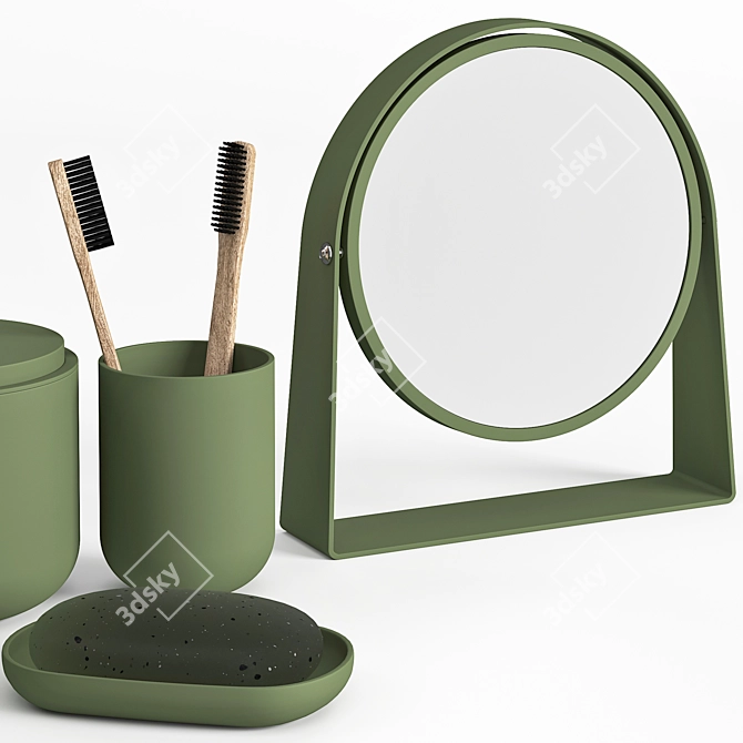 Stylish Bathroom Accessories Set 3D model image 2