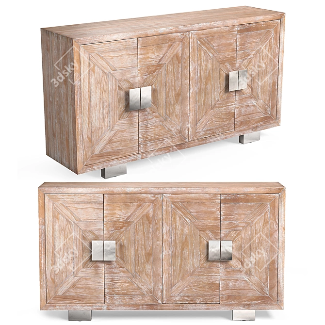 Baylor Washed Media Credenza 3D model image 1