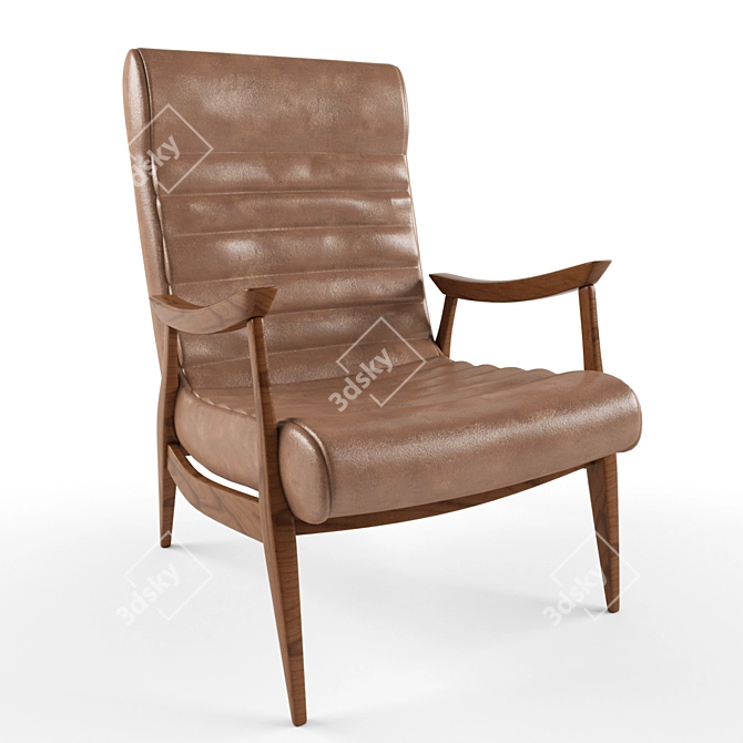 Dwellstudio Hans Accent Chair: Modern Elegance for Any Space 3D model image 1