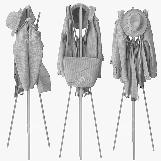 Splash Modern Coat Rack 3D model image 3