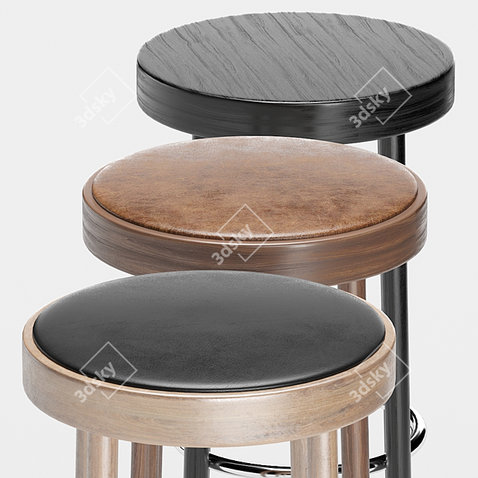 Sleek Select Bar Stool: Horgenglaraus 11-373 3D model image 2