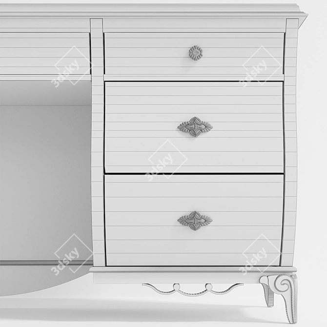 Italian Carpanese Wooden Dressing Table 3D model image 3