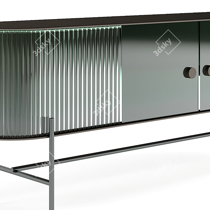  Green Glass Modern Sideboard 3D model image 2