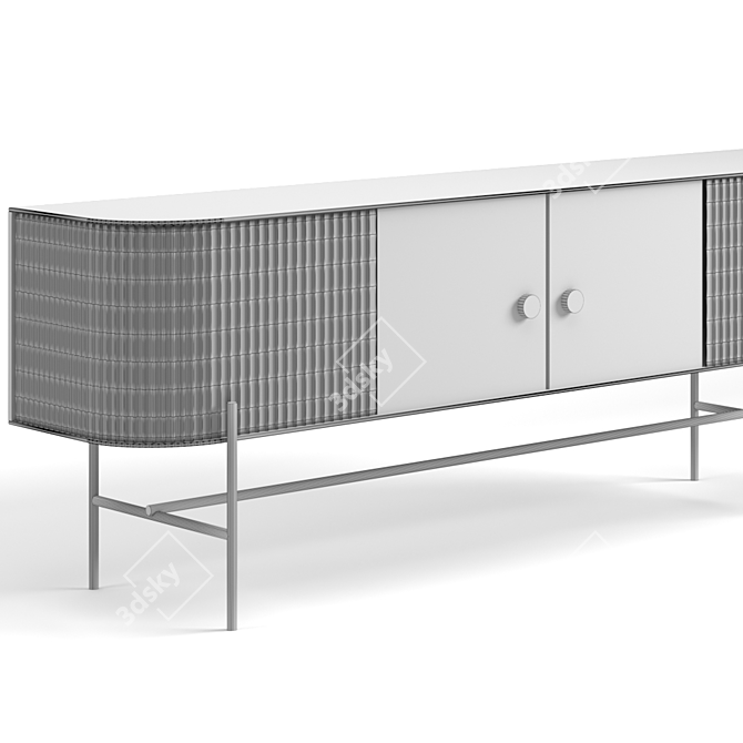  Green Glass Modern Sideboard 3D model image 3