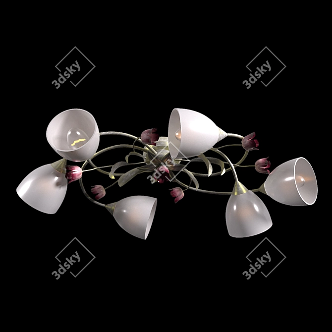 Provence-Inspired Ceiling Light: Vitaluce V1467 6PL 3D model image 2