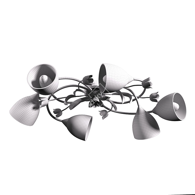 Provence-Inspired Ceiling Light: Vitaluce V1467 6PL 3D model image 3