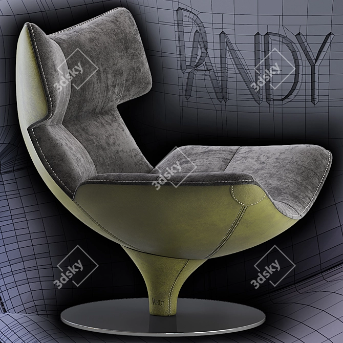 Sleek Harley Armchair: Modern Comfort 3D model image 3
