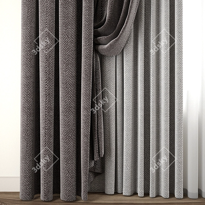 Elegant Drapery Accents 3D model image 2