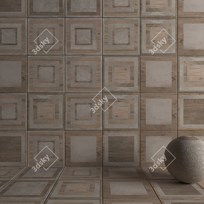 Game Ecru HD Wall Tiles 3D model image 3