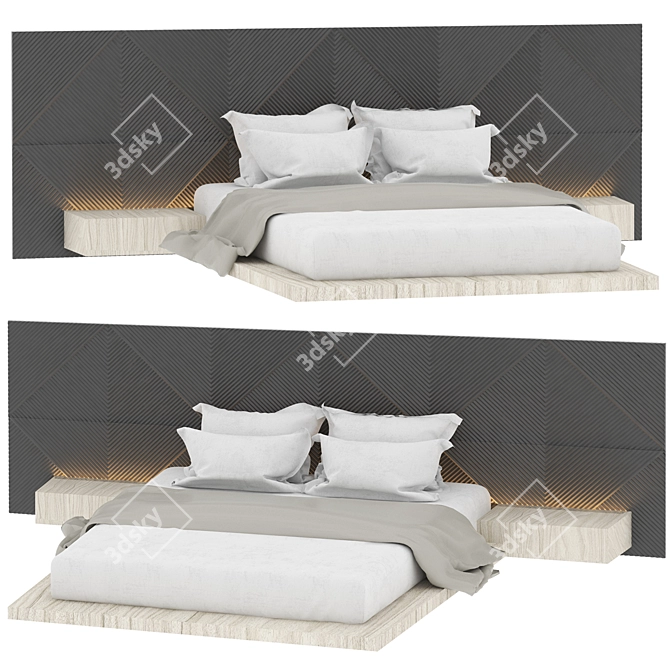 Sleek Modern Master Bedroom 3D model image 1