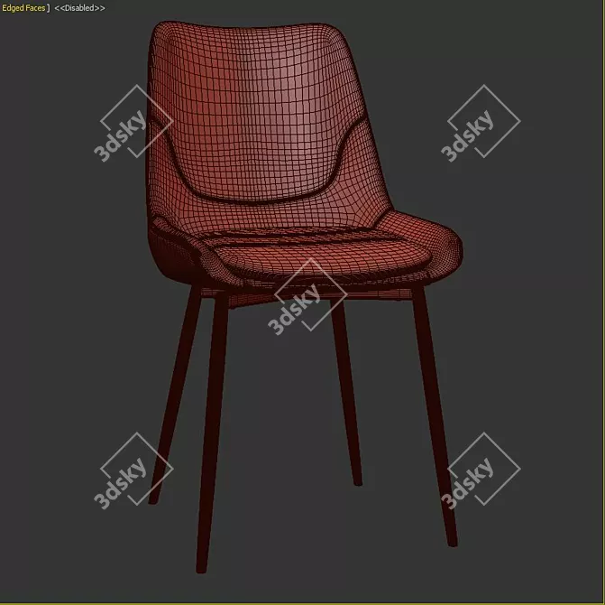 Elegant Hellam Dining Chair 3D model image 3