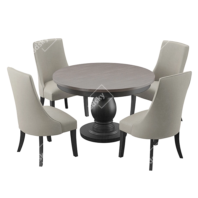 Elegant Barrington Dining Set 3D model image 1