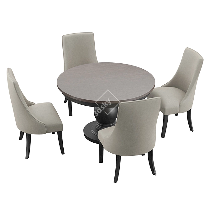 Elegant Barrington Dining Set 3D model image 2