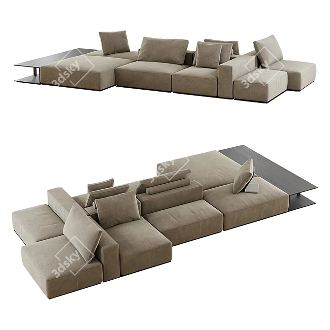 Modern and Elegant Westside Divano Sofa 3D model image 1