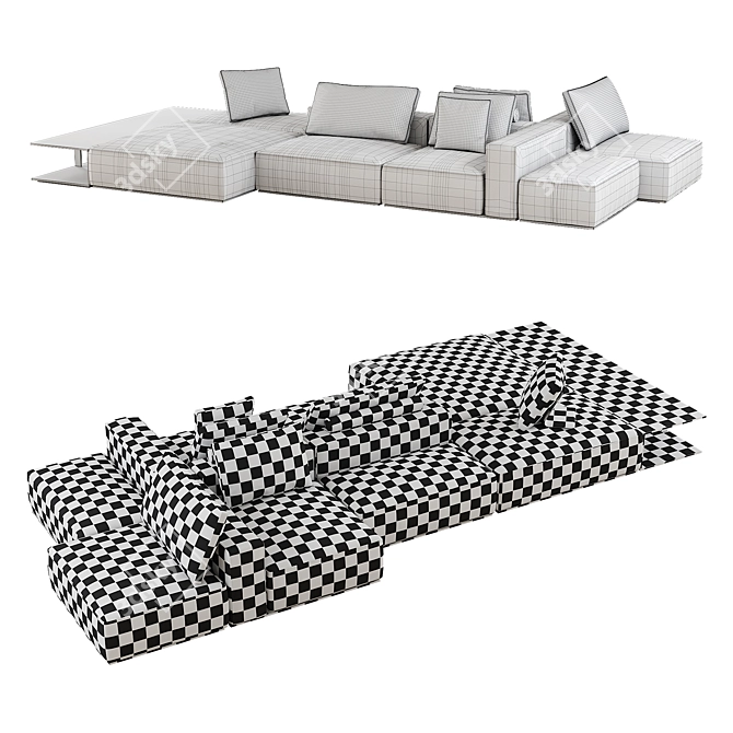 Modern and Elegant Westside Divano Sofa 3D model image 3
