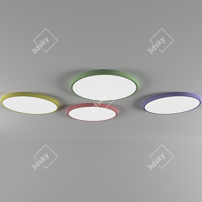 Elegant Halo Ceiling Lamp 3D model image 1