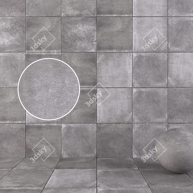 UNIKA Smoke Wall Tiles - HD Multi-Texture 3D model image 1