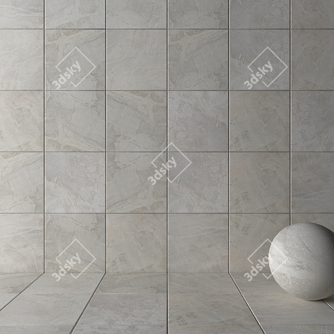 Fossil Cream Wall Tiles 3D model image 2