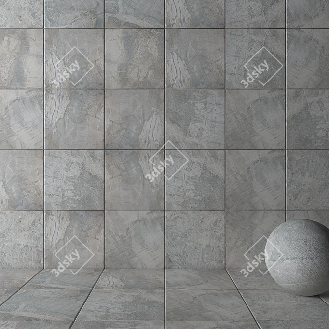 HD Lightgr Wall Tiles 60x60cm 3D model image 2