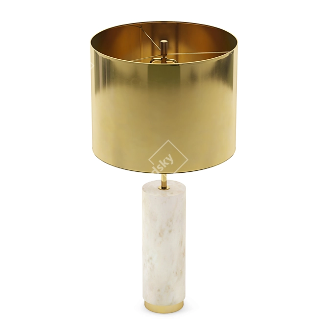 Elegant Brass York Table Lamp 3D model image 2