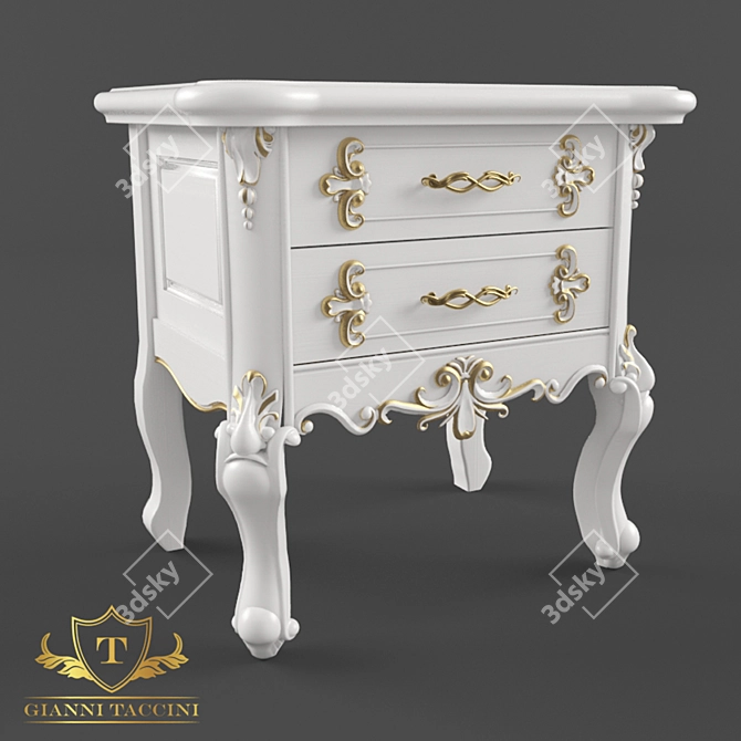 Elegant OM Nico Bedside Table 3D model image 1