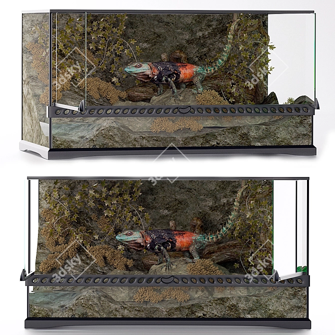 Iguana Terrarium: Autumn Edition 3D model image 1