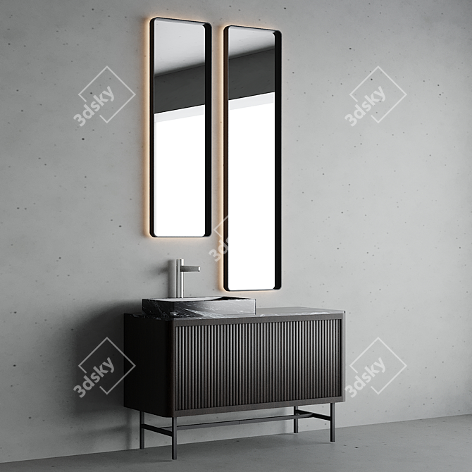 Elegant Roble Noche Vanity Set 3D model image 2