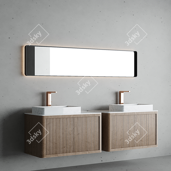 Vintage Blinds Roble Alba Bathroom Set 3D model image 2