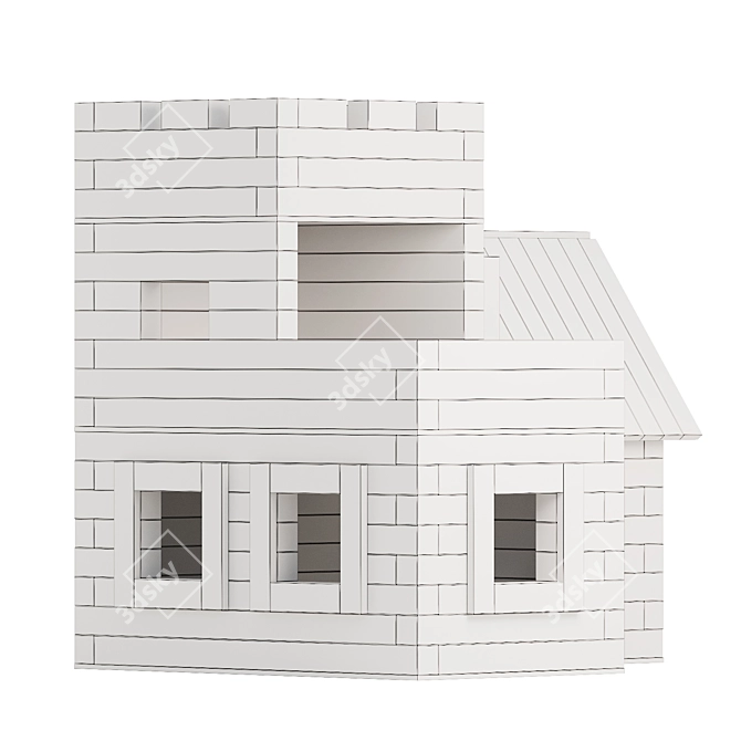 Wooden Fort Construction Set 3D model image 3