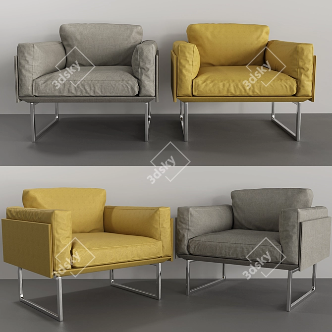 Stylish Cassina-3 Sofa 3D model image 2