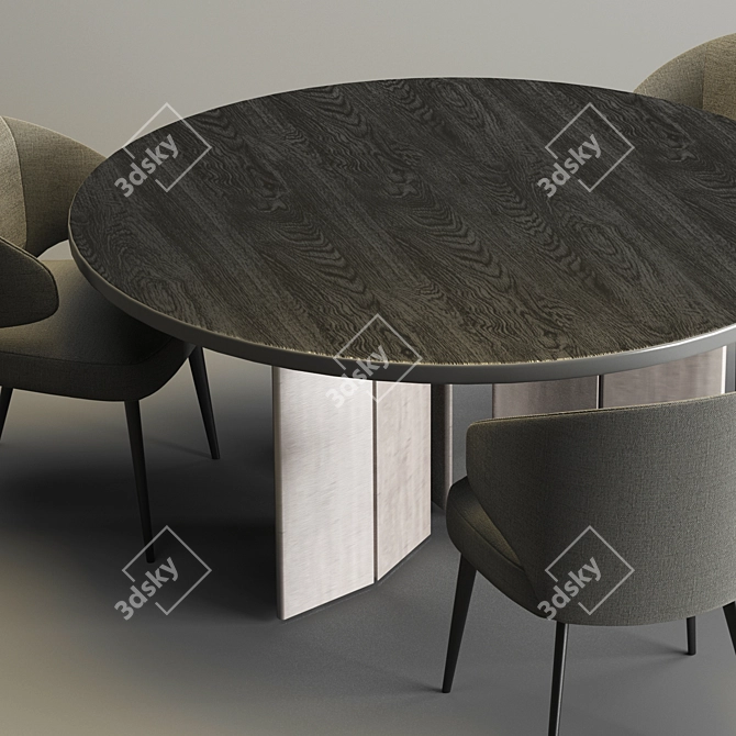 Sleek Minotti Set: Morgan Table & Aston Chair 3D model image 3