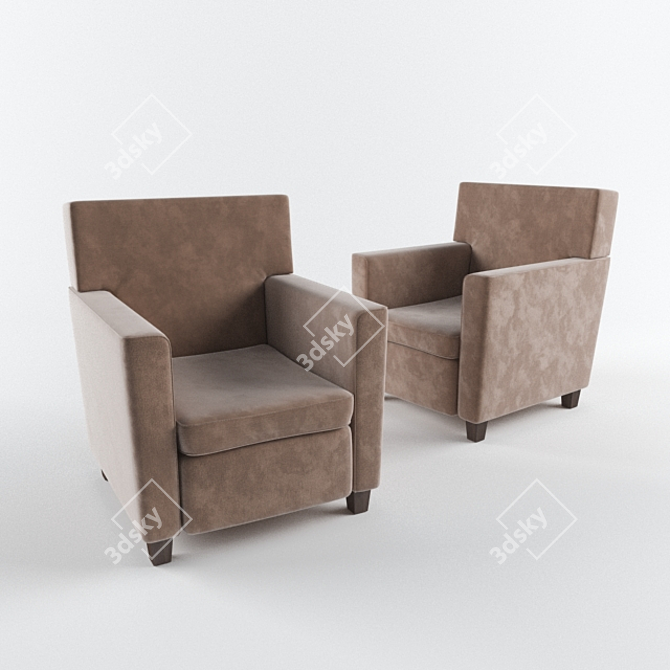 Elegant Brown Chair: 730x820xH890 3D model image 1