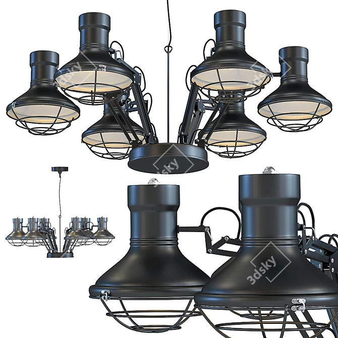 Flexible Spider Pendant Lamp 3D model image 1