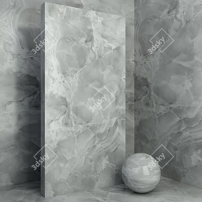 Elegant Natural Marble Slab 3D model image 1