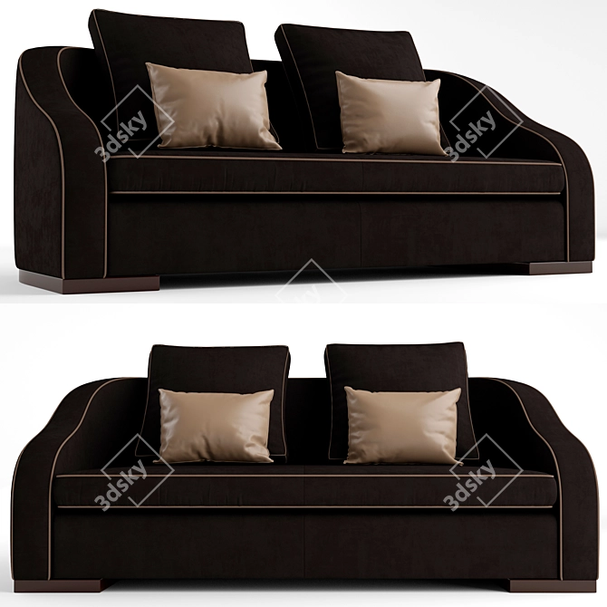 Elegant Edmond 2-Seater Sofa 3D model image 1