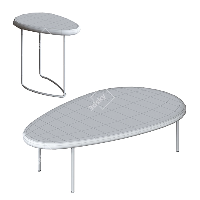 Modern Lily Highside Table Set 3D model image 3