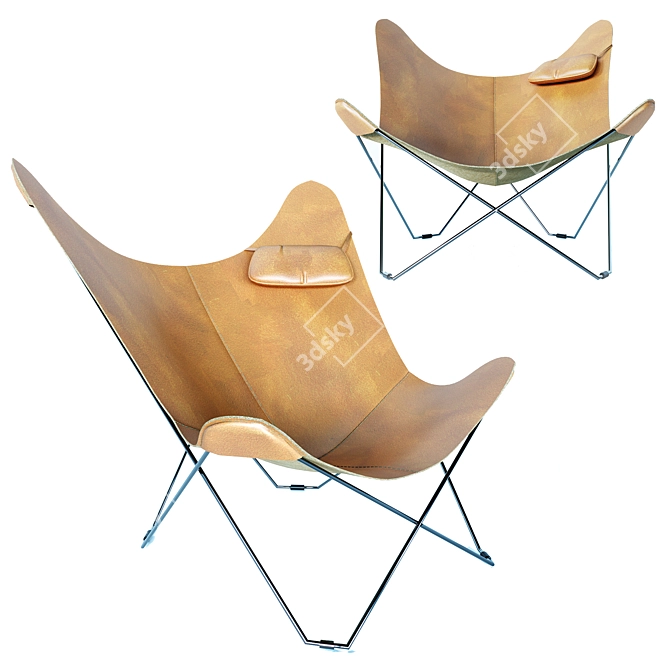 Butterfly Leather Chair 3D model image 1