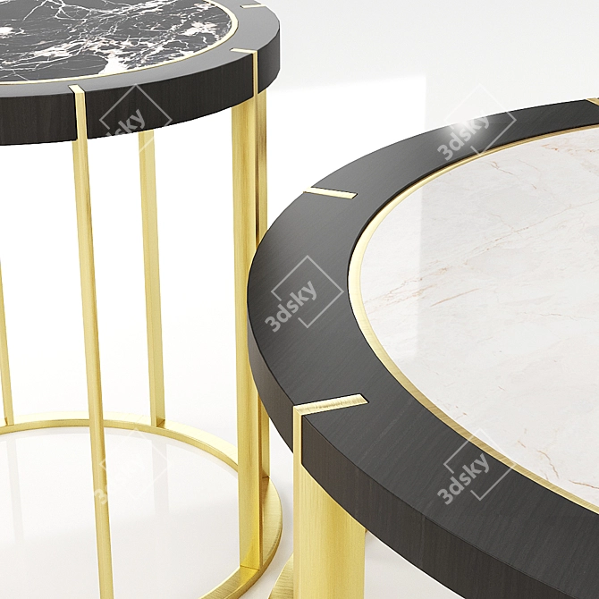 Prague Coffee & Side Table Set 3D model image 2