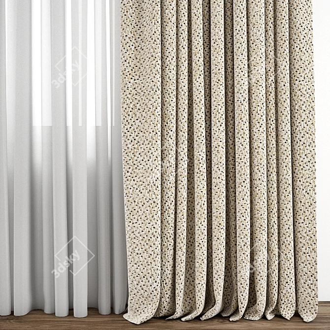 Detailed Curtain Model: 3ds max 2011/2014, Obj 3D model image 2