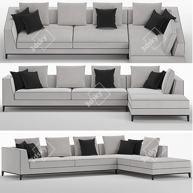 Maxalto Lucrezia Customizable Sofa 3D model image 1