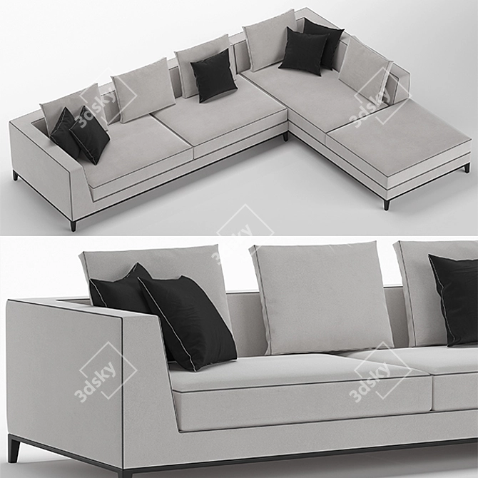 Maxalto Lucrezia Customizable Sofa 3D model image 2