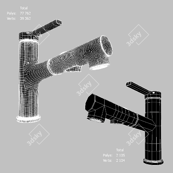 Xiaomi FlexiSpray: Versatile Extracting Faucet 3D model image 3